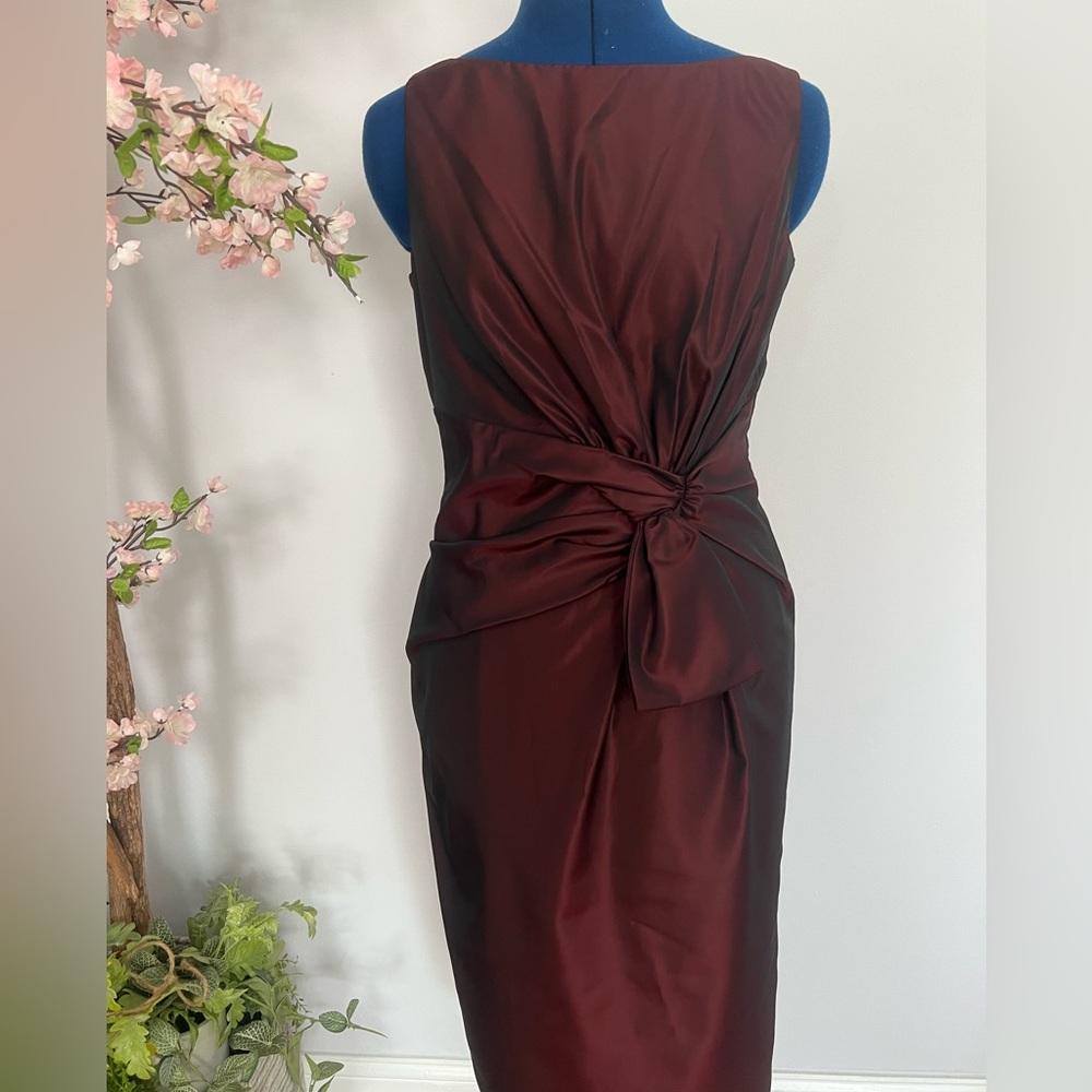 Anne Klein burgundy knee length dress